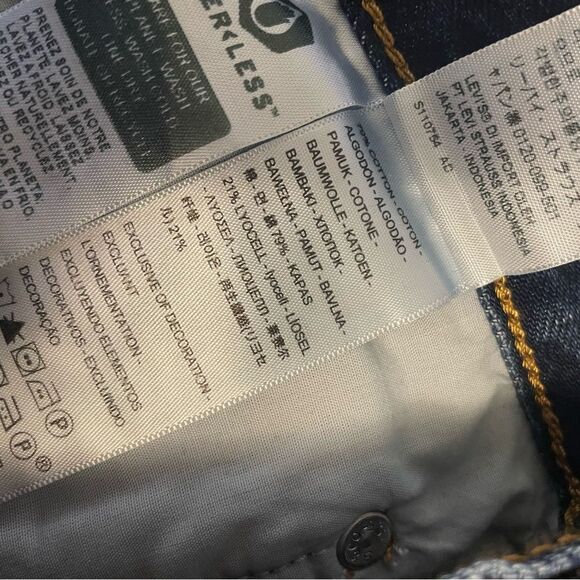 Levi's Premium Ribcage Straight Ankle High Rise Dark Wash Button Fly Jeans NEW - Picture 8 of 8